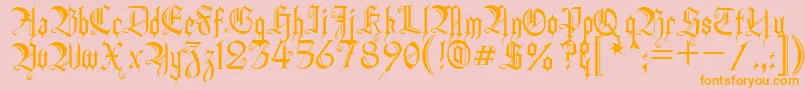 HeidornHill-fontti – oranssit fontit vaaleanpunaisella taustalla