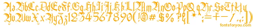 HeidornHill-Schriftart – Orangefarbene Schriften auf weißem Hintergrund