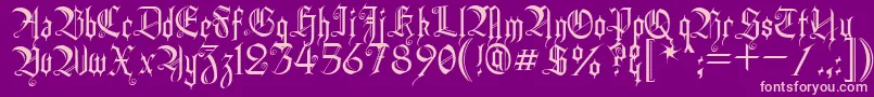 HeidornHill-fontti – vaaleanpunaiset fontit violetilla taustalla