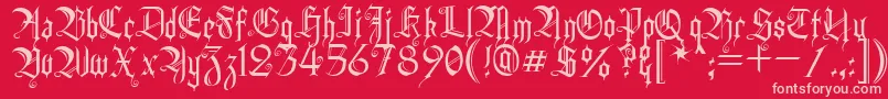 フォントHeidornHill – 赤い背景にピンクのフォント