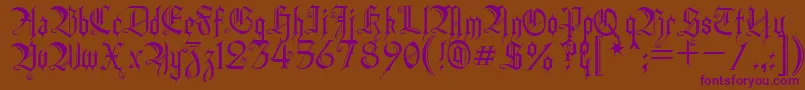 HeidornHill-Schriftart – Violette Schriften auf braunem Hintergrund