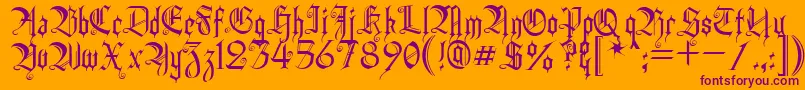 HeidornHill-Schriftart – Violette Schriften auf orangefarbenem Hintergrund