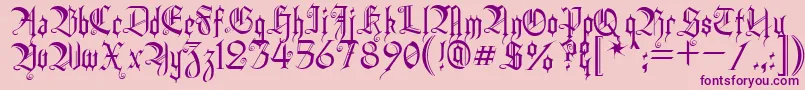 フォントHeidornHill – ピンクの背景に紫のフォント