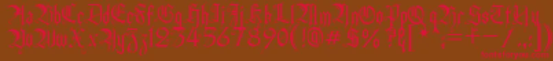 HeidornHill-fontti – punaiset fontit ruskealla taustalla