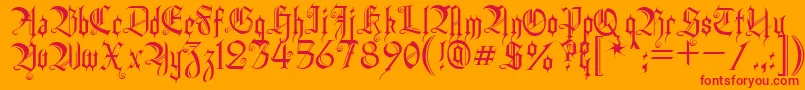 HeidornHill-fontti – punaiset fontit oranssilla taustalla