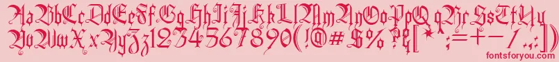 フォントHeidornHill – ピンクの背景に赤い文字