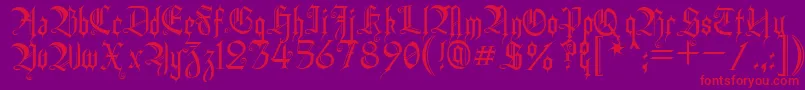 HeidornHill-fontti – punaiset fontit violetilla taustalla