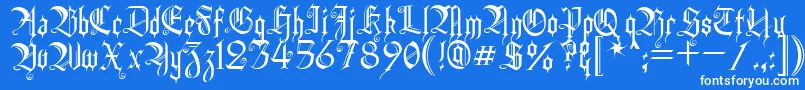 HeidornHill-fontti – valkoiset fontit sinisellä taustalla