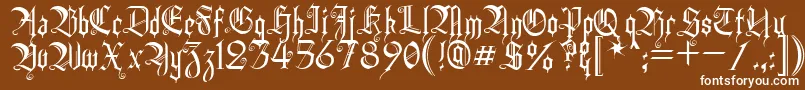 HeidornHill-Schriftart – Weiße Schriften auf braunem Hintergrund