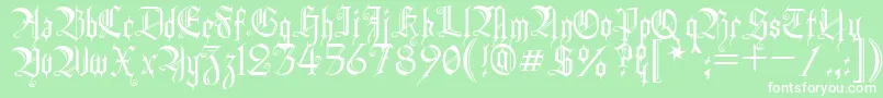 HeidornHill-Schriftart – Weiße Schriften auf grünem Hintergrund