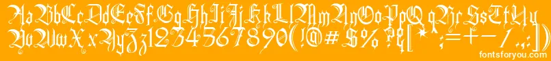 HeidornHill-fontti – valkoiset fontit oranssilla taustalla
