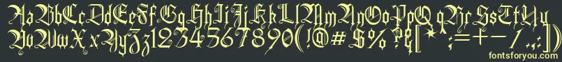 HeidornHill-Schriftart – Gelbe Schriften auf schwarzem Hintergrund