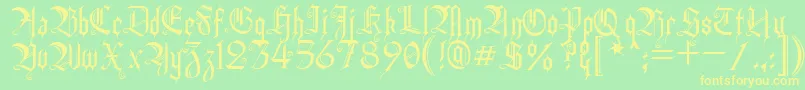 HeidornHill-Schriftart – Gelbe Schriften auf grünem Hintergrund