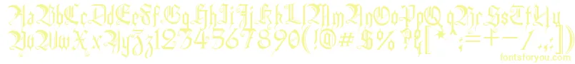 フォントHeidornHill – 白い背景に黄色の文字