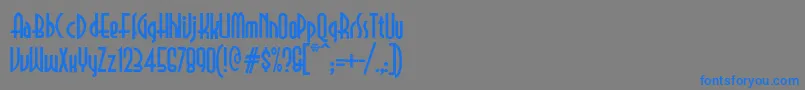 フォントSelznicknormal – 灰色の背景に青い文字