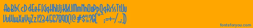 フォントSelznicknormal – オレンジの背景に青い文字