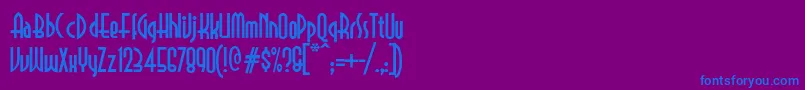 Selznicknormal Font – Blue Fonts on Purple Background