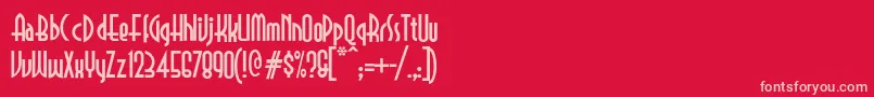 フォントSelznicknormal – 赤い背景にピンクのフォント