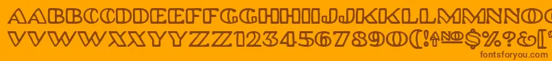 Platinumhubcaps-Schriftart – Braune Schriften auf orangefarbenem Hintergrund