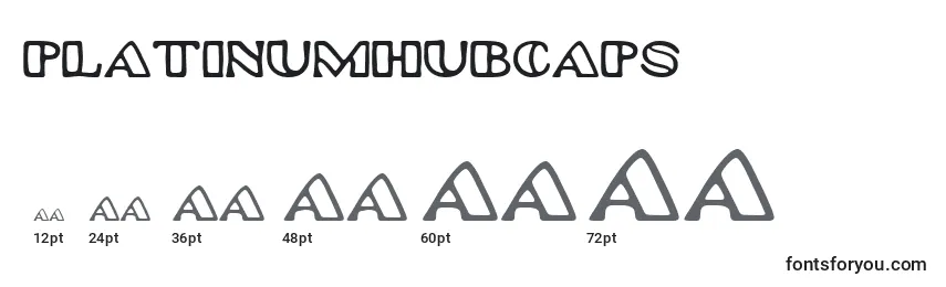 Размеры шрифта Platinumhubcaps