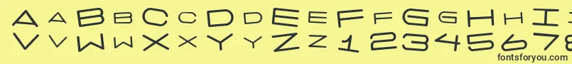 フォント7daysrotated – 黒い文字の黄色い背景