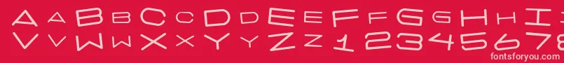 Czcionka 7daysrotated – różowe czcionki na czerwonym tle