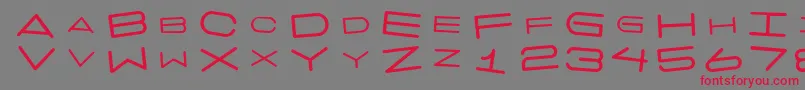 7daysrotated-Schriftart – Rote Schriften auf grauem Hintergrund