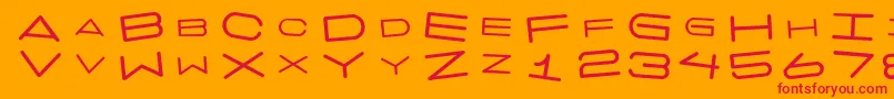フォント7daysrotated – オレンジの背景に赤い文字