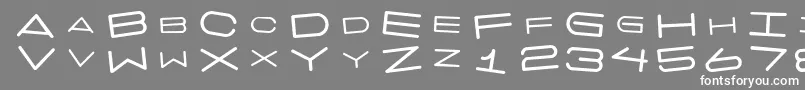 7daysrotated-Schriftart – Weiße Schriften auf grauem Hintergrund