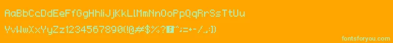 Monaco Font – Green Fonts on Orange Background