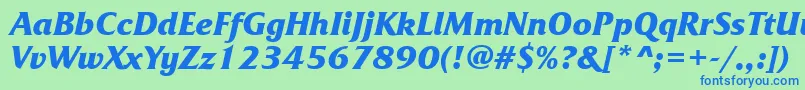 フォントFrizquadratatttBolditalic – 青い文字は緑の背景です。