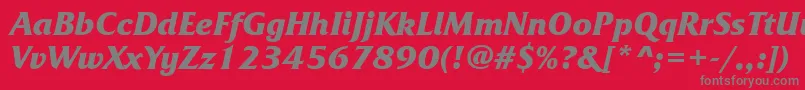 FrizquadratatttBolditalic Font – Gray Fonts on Red Background