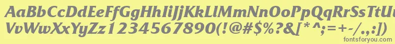 FrizquadratatttBolditalic Font – Gray Fonts on Yellow Background