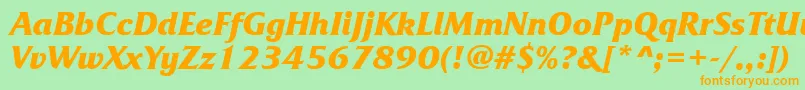 FrizquadratatttBolditalic Font – Orange Fonts on Green Background