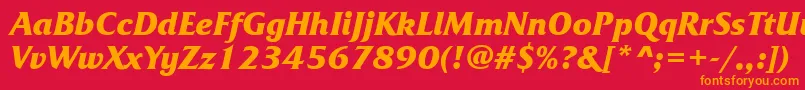 FrizquadratatttBolditalic Font – Orange Fonts on Red Background
