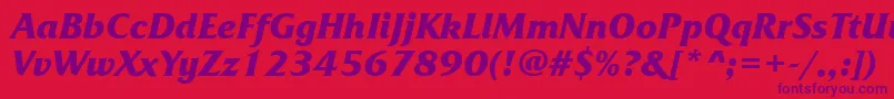 FrizquadratatttBolditalic Font – Purple Fonts on Red Background