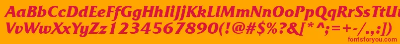 フォントFrizquadratatttBolditalic – オレンジの背景に赤い文字