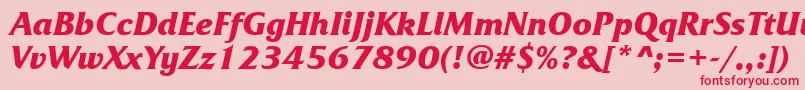 フォントFrizquadratatttBolditalic – ピンクの背景に赤い文字