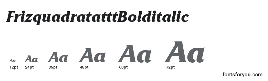 Размеры шрифта FrizquadratatttBolditalic