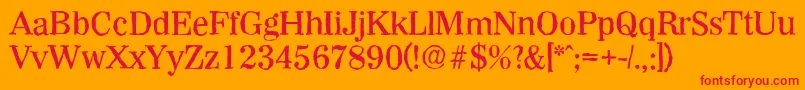 WichitaantiqueMediumRegular-Schriftart – Rote Schriften auf orangefarbenem Hintergrund