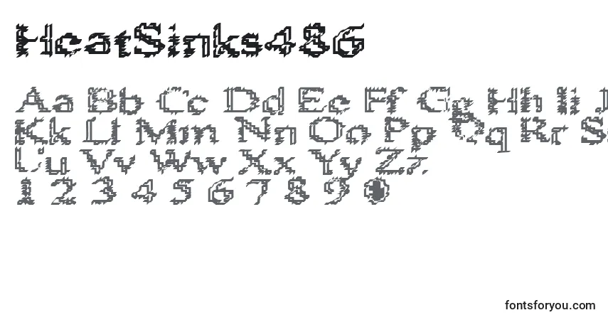 A fonte HeatSinks486 – alfabeto, números, caracteres especiais