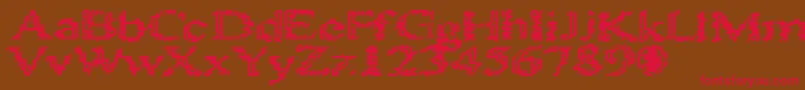 HeatSinks486 Font – Red Fonts on Brown Background