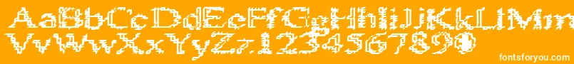 フォントHeatSinks486 – オレンジの背景に白い文字