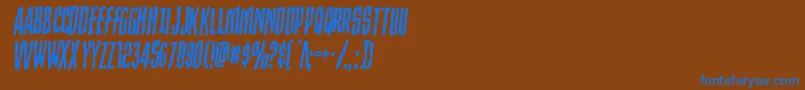 Weitere Informationen zur Strangerdangerrotal-Schriftart Strangerdangerrotal-Schriftart – Blaue Schriften auf braunem Hintergrund