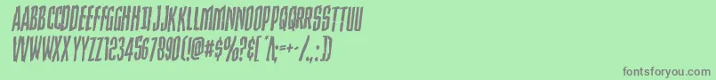Strangerdangerrotal-Schriftart – Graue Schriften auf grünem Hintergrund