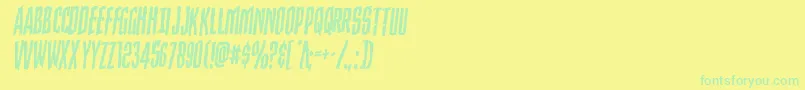 Weitere Informationen zur Strangerdangerrotal-Schriftart Strangerdangerrotal-Schriftart – Grüne Schriften auf gelbem Hintergrund
