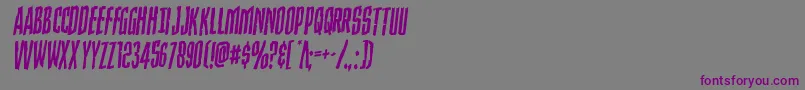 Strangerdangerrotal-Schriftart – Violette Schriften auf grauem Hintergrund