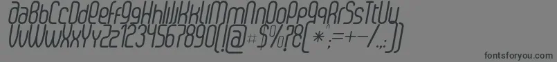 SenziRegularItalic-Schriftart – Schwarze Schriften auf grauem Hintergrund