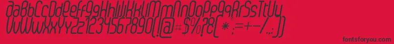 Czcionka SenziRegularItalic – czarne czcionki na czerwonym tle