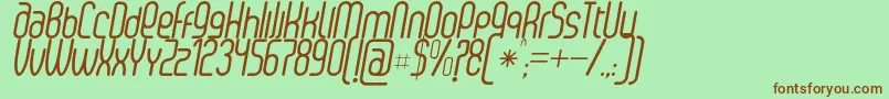 SenziRegularItalic Font – Brown Fonts on Green Background